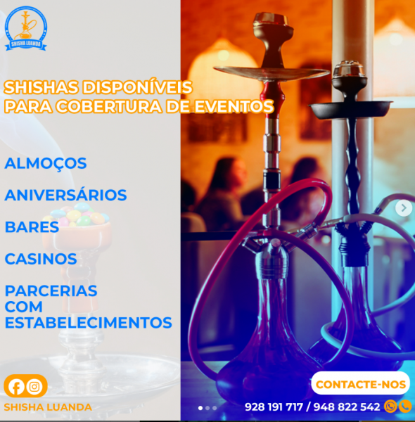 Temos shishas disponíveis para servir os teus eventos. Contate-nos e faremos questão de servir o seu evento.