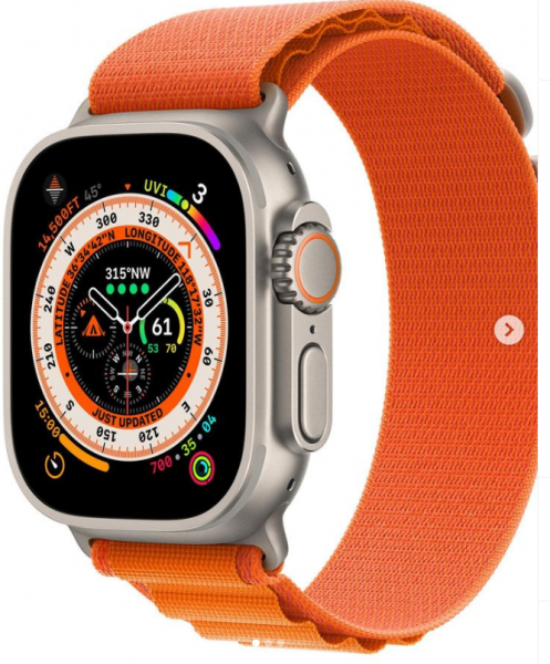 Apple Watch Ultra Titanium Case with Orange Alpine Loop Conheça o novo Apple Watch Ultra