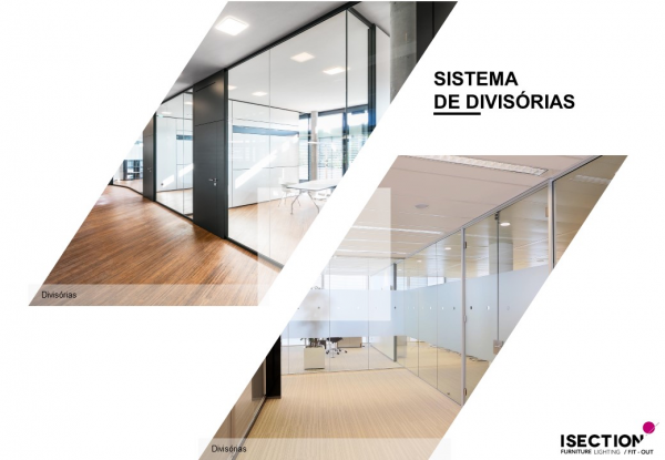 DIVISÓRIAS DE INTERIORES Oferecemos uma gama completa de divisórias e acessórios para compartimentada o seu escritório