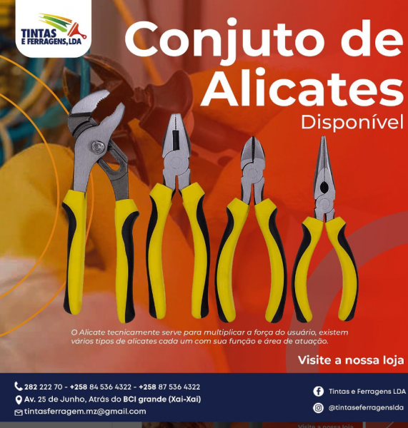 Diversidade de Alicates Disponíveis  Visite a nossa loja, esperamos por você.