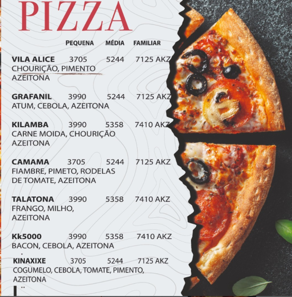 SERVIÇOS DE ALIMENTAÇÃO _ PREÇOS PIZZAS