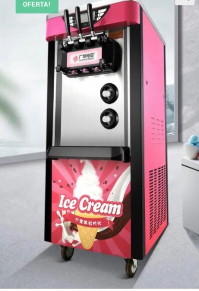 Maquina de Sorvete para 3 sabores Maquina de Sorvete para 3 sabores  Descrição  Modelo Nr: 6225A Tubo de ar: SIM Capacidade: 15-25 L/Hr; 310 cones/hr(100g/cone) Função: refrigerar e congelar sorvete e encher no cone
