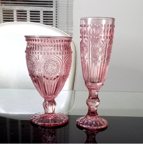 Taças vintage rosa Conjunto de 6=1,900.00