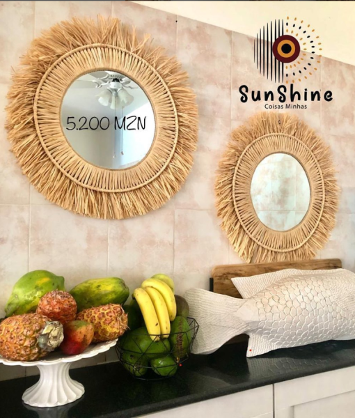 Espelho em ráfia natural❤️5200MZ