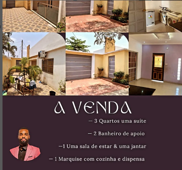 CASA A VENDA _ Características: - 3 Quartos espaçosos um deles é suíte; - 2 Banheiro 🚾 de apoio; - 1 Uma sala de estar & uma jantar; - 1 Marquise com cozinha e dispensa