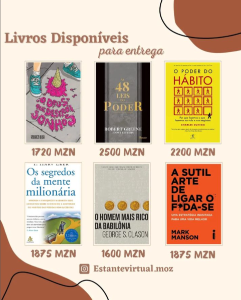 alguns livros disponíveis para entrega imediata. O pagamento em 3 prestações também é válido p