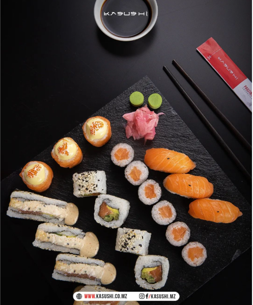 6 x Maki Regular | 4 x Sandwich Regular | 4 x Califórnia Regular | 3 x Nigiri Regular | 3 x Rosa Regular  ▫️Salmão: 1920MT ▫️Atum: 1760MT ▫️Camarão: 1820MT ▫️Mix: 1810MT