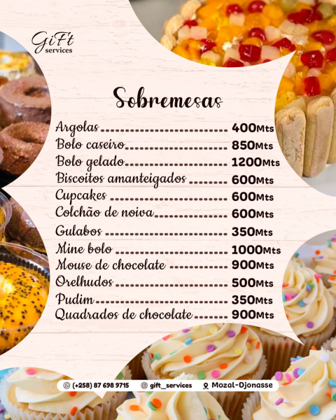 PREÇOS DE SOBREMESAA