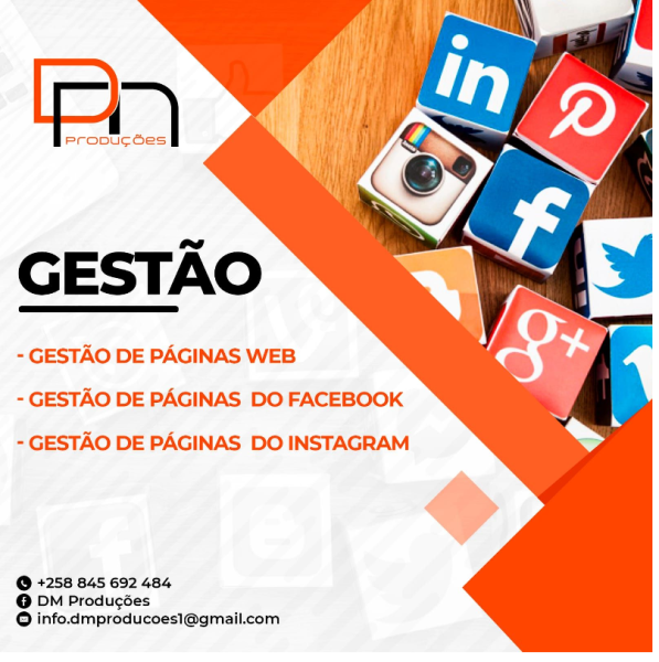 GESTÃO ONLINE 3500,00 MZN - Gestão de páginas web - Gestão de páginas Facebook  - Gestão de páginas Instagram DMGest01