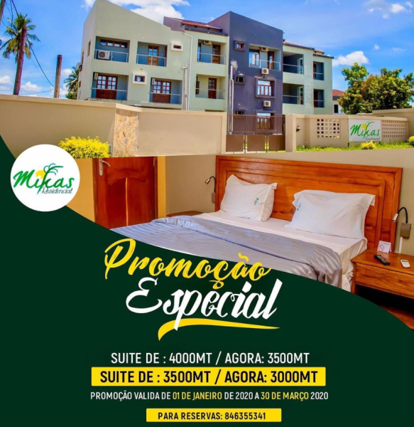 PROMOÇÃO ESPECIAL ✅* _ Mikas Residencial Traz até si_ *_PROMOÇÃO ESPECIAL :_* *Suite de: ~4000MT~ Agora 3500MT,* *Suíte de: ~3500MT~/Agora:3000MT*