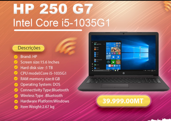 HP 250 G7 intel core i5 RAM: 8GB HDD: 1TB DISPLAY:15.6