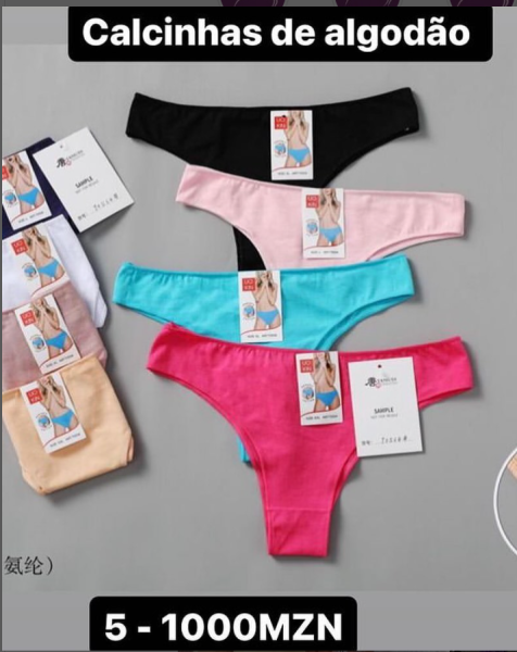 Calcinhas de algodão clássicas Preço: 1000MZN