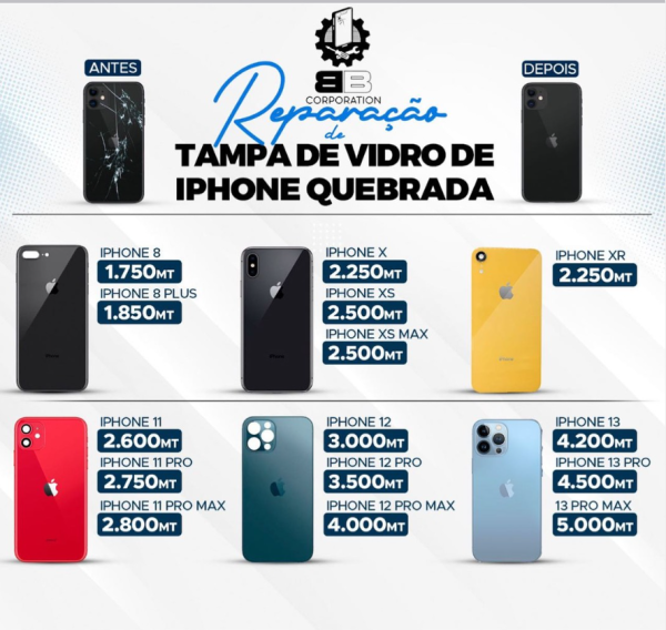 Tampas traseira de vidro para iPhone 😍 Montagem inclusa