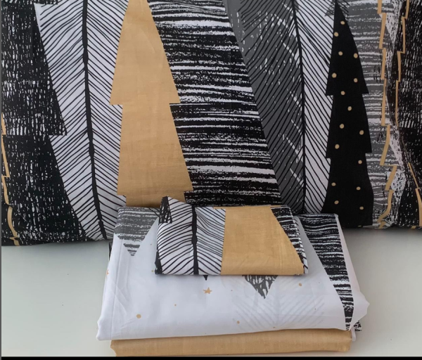 Conjunto king size 04pcs  2 Lençóis Tamanho: 2,40m X250m + 2 Fronhas Tamanho 50m X 70m  Valor: 15.600kz