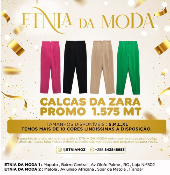 Calças ZARA 1575MT ✨ Tamanhos:S,M,L,XL, 2XL e 3XL