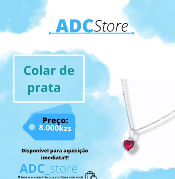 COLAR DE PRATA| Gênero:Feminino. Espessura:Média. Preço:8.000kzs