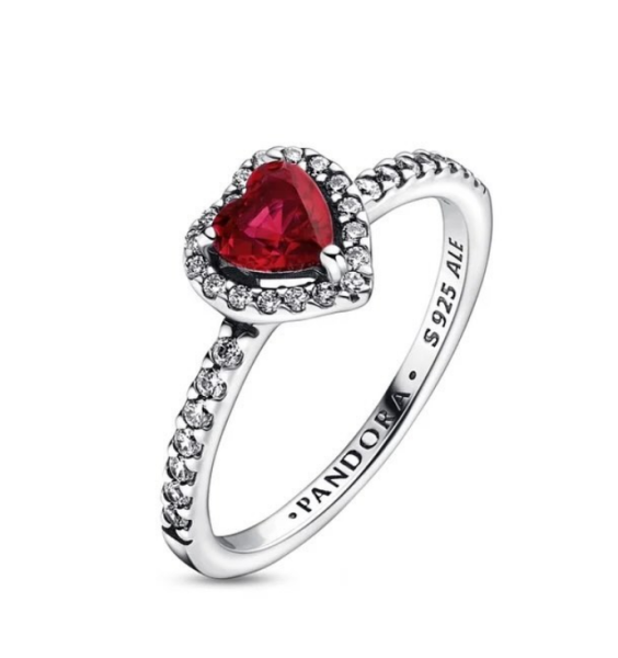 Pandora Elevated Red Heart Ring .6995mt