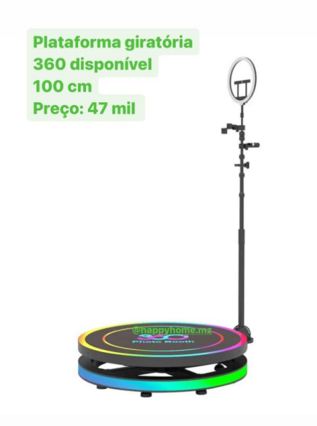 Plataforma giratória 360 Disponível Tamanho: 100 cm de diâmetro Preço: 47 mil