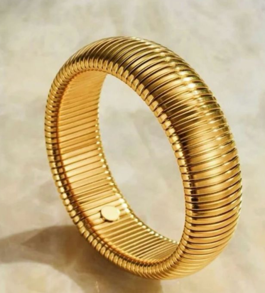 Bracelete Allora em aço inoxidável e banho ouro 18K ( 2 cm)