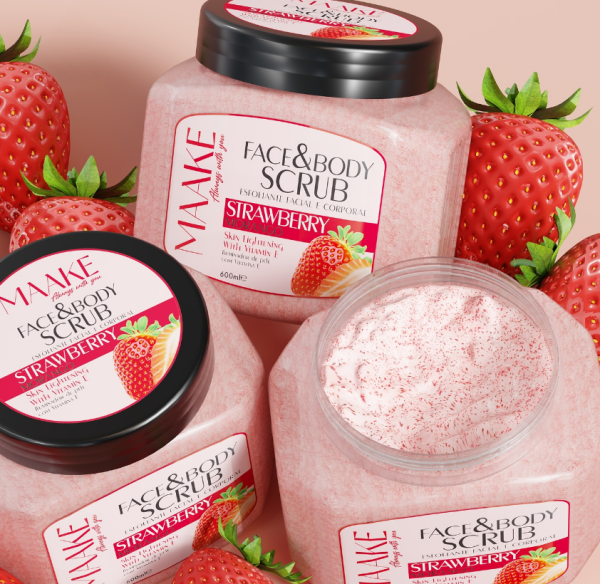 esfoliante corporal e facial contêm uma fórmula exclusiva combina cuidadosamente ingredientes naturais