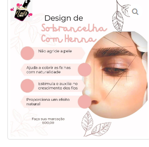 Design de sombrancelhas com henna