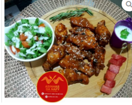 asinhas grelhada com molho de yogurte e salada extra