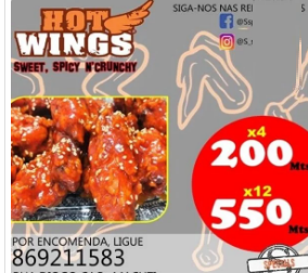 HOT WINGS MZN 200,00