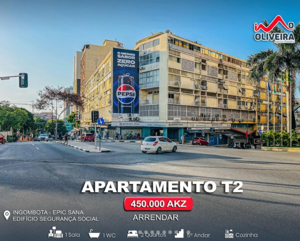 Apartamento T2 Dispões das seguintes caraterísticas habitacionais: - Quartos: 2 - Andar: 5 º - Sala: 1