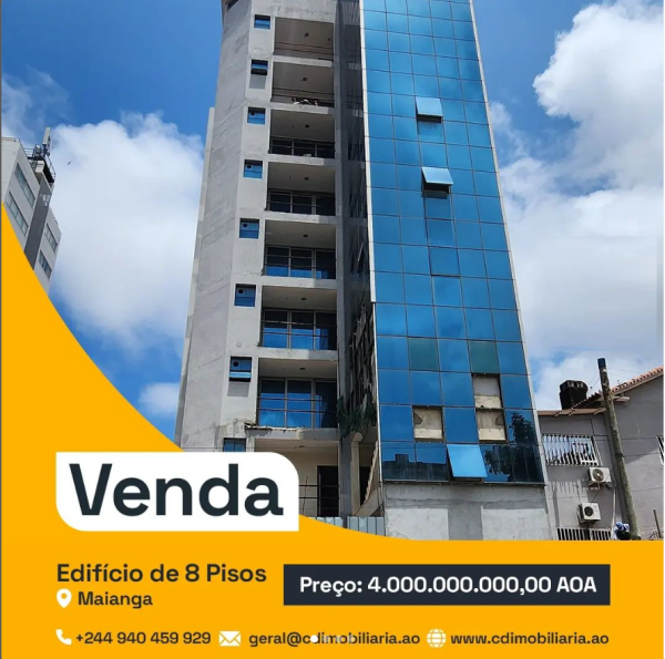 Vende-se Edifício Novo - Maianga  Edifício de 8 pisos + terraço, constituido por 12 apartamentos T1 e 2 apartamentos T3