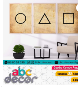 Quadro Combo Triplo 🔖 (3x) Tamanho 42cm X 30cm 🏷️ Preço: 4.850,00 Tempo de Entrega 48Horas