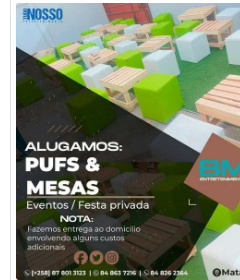 Pufos & tapete Disponível para aluguer!