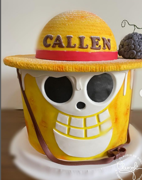 Bolo de aniversário no tema ONE piece para o príncipe Callen
