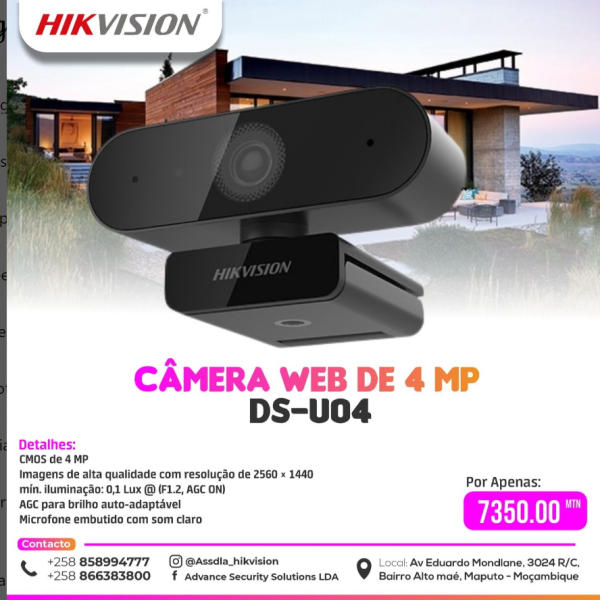 Câmara Web de 4MP  Camera web de 4MP DS-U04: https://shorturl.at/fgqw3
