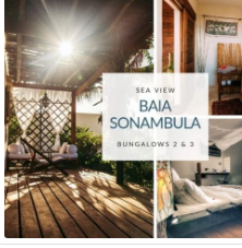 Sea View Bungalow 2 & 3 MZN 12.000,00 Ocean front,