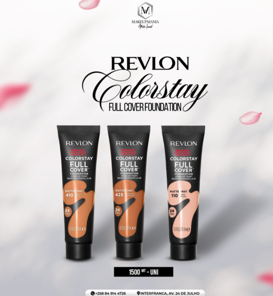 Base duradoura e resistente ao suor, humidade e transferência oferecendo uma cobertura mate