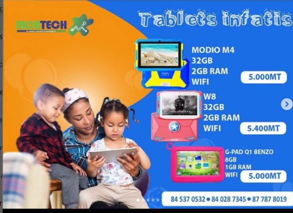 Temos tablets infantis disponíveis