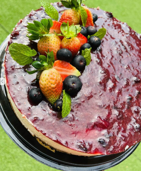 Cheesecake de frutos vermelhos.