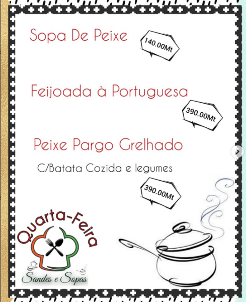 SERVIÇOS DE ALIMENTAÇÃO MENU E PREÇOS