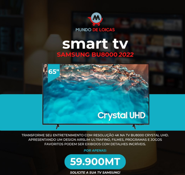 Tv Samsung BU8000 original 65” polegadas por apenas 59.900