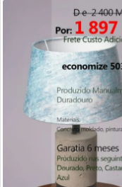 Abajur de concreto produzido artesanalmente