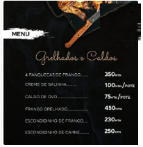 MENU, FAÇA JA A SUA ENCOMENDA