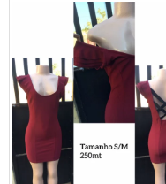Vestido 250,00 MTn Cor de vinho