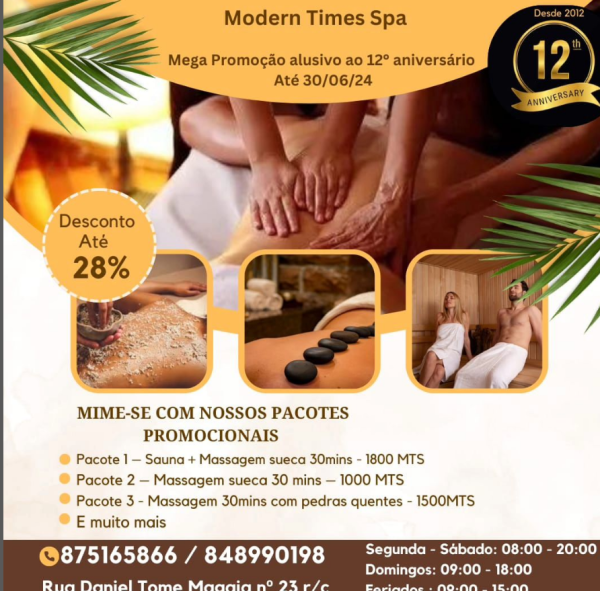Pacote 1 – Sauna + Massagem 30mins - 1800 MTS