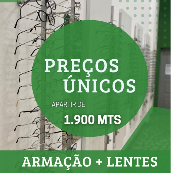 óculos incríveis, a partir de 1900 Mts (Lente + Armação)