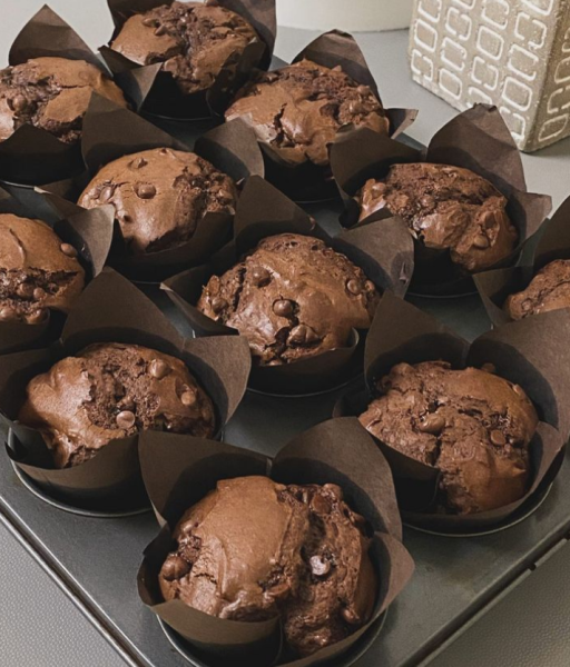 Muffins de chocolate e nutella