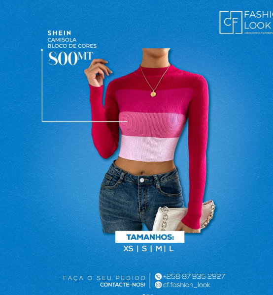 Camisola feminina bloco de cores, confortável e de alta qualidade!