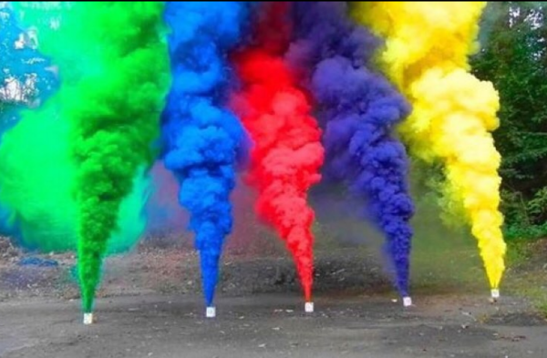 fumo colorido com disparo eletrónico/ Chá de revelação, casamentos