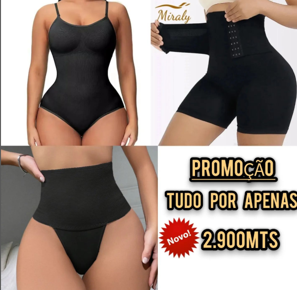 BODY MODELADOR CALCINHA CINTURA ALTA BERMUDA MODELADORA POR APENAS 2.900MTS.