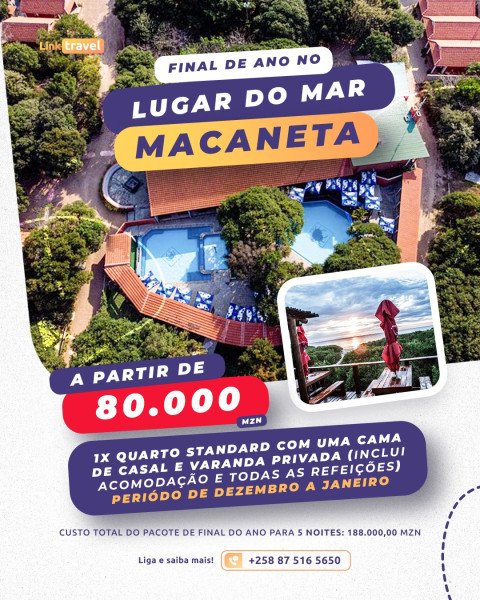 Desfrute de 4 noites no paraíso de Macaneta, com acomodação no Lugar do Mar