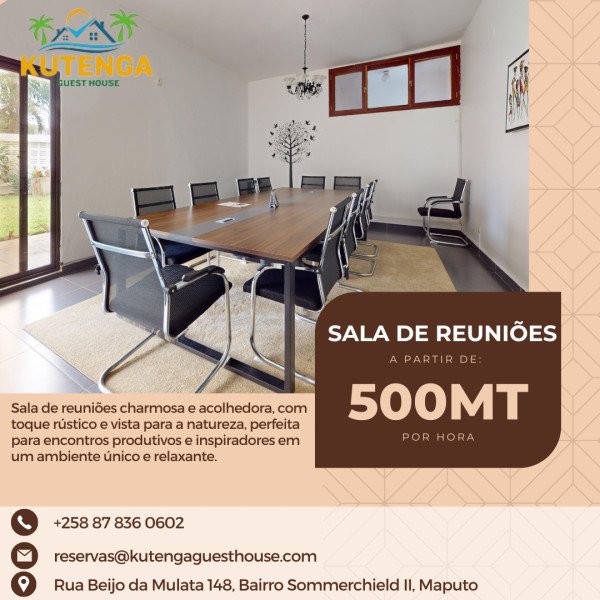 Sala de reuniões é ideal para equipes de todos os tamanhos.